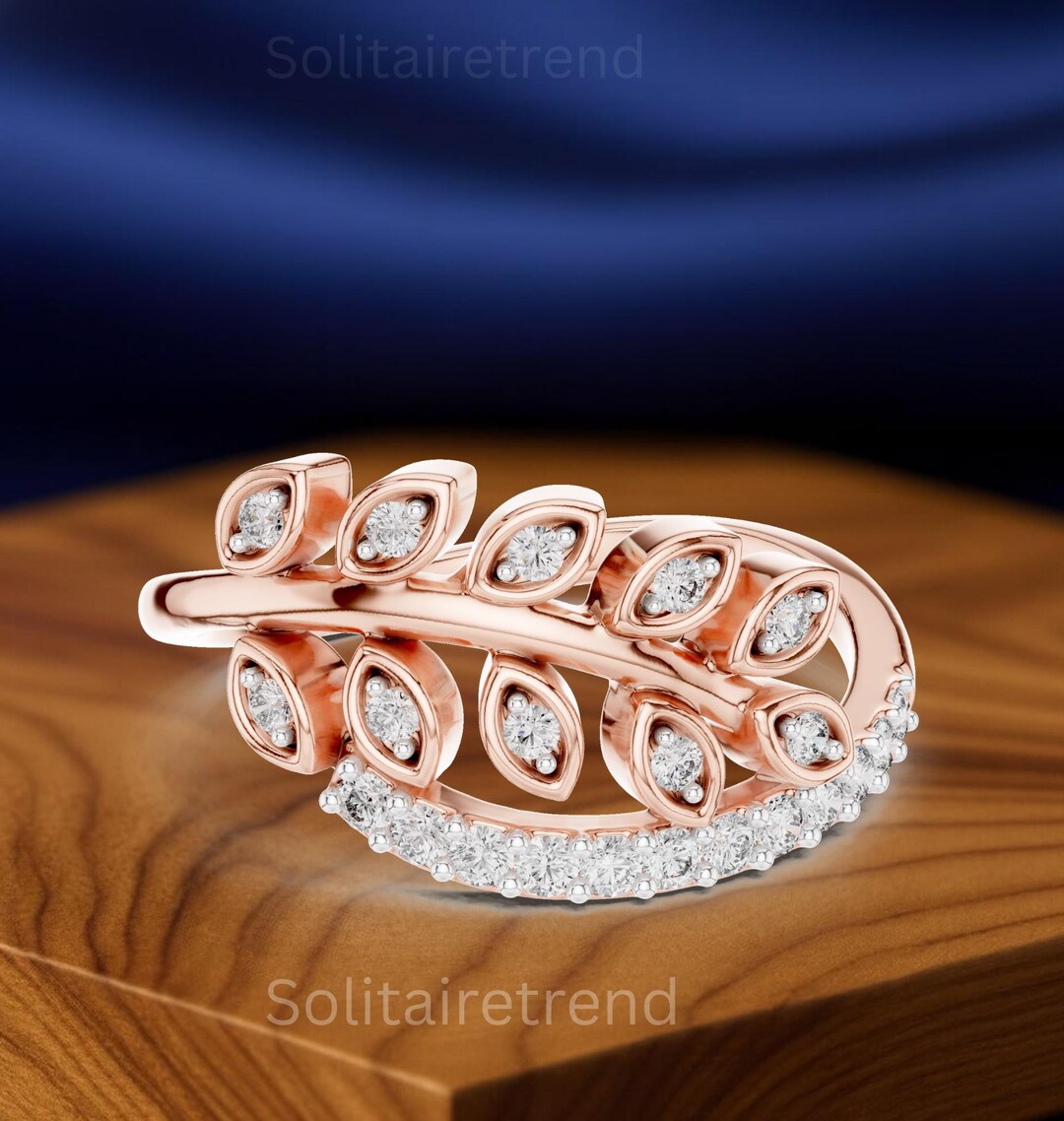 Lab Grown 0.28 CTW Diamond Ring | 14k Gold Pave Wedding Band - Etsy