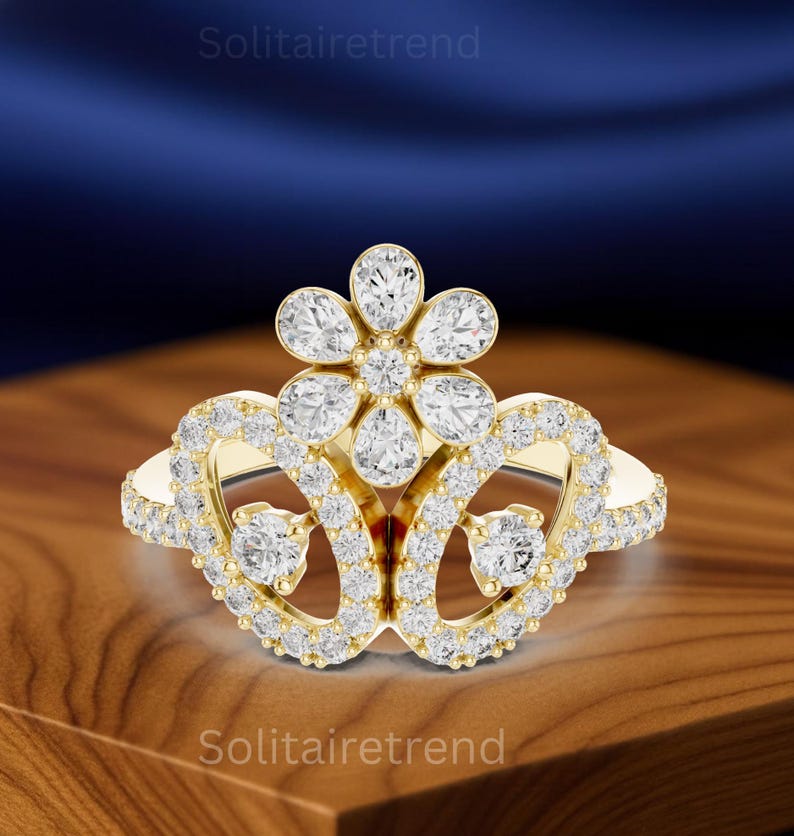 Lab-grown 2.29 CTW Diamond Ring | Solid Gold Collet Set - Etsy