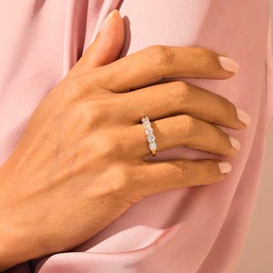 14K Gold Five Stone Lab Grown Diamond Anniversary Ring