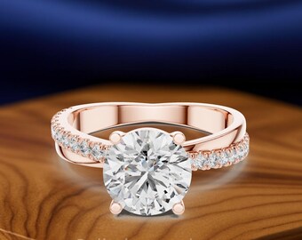 Diamond Ring Design 2.82 CTW | CAD Designed Ring | Bezel Set Center Diamond Ring | Made to Order | Silver & Gold Wedding Band