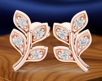 Diamond Stud Earrings | 0.56 CT Round Diamond Studs | Lab-Grown Diamond Earrings | Sterling Silver & Gold Options