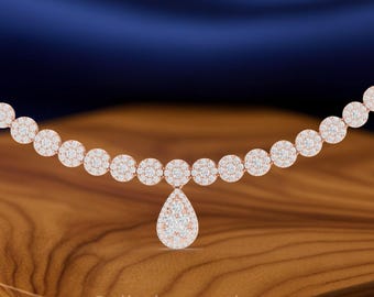 Luxury Diamond Necklace 8.13 CTW | 401 Diamond Statement Necklace | CAD Designed Diamond Necklace | 925 Silver & Gold Options