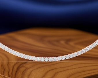 Diamond Necklace in Silver, Gold 37.20 Ct | Minimal Round Diamond Necklace | Collet Set Diamond Pendant | Handmade Fine Jewelry