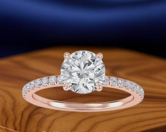 IGI Certified Lab Grown Diamond Solitaire Ring: 3ct Solid Gold Band