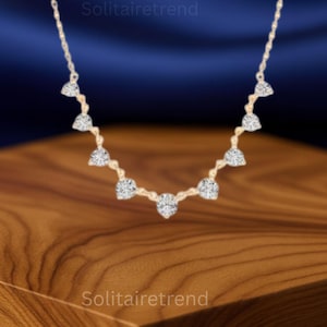 14K Gold Graduated Diamond Solitaire Necklace (1.05 CTW, F/VS1