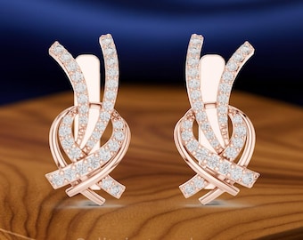 Prong Set Round Diamond Earrings | 1.32 CTW Diamond Stud Earrings | Sterling Silver 925 / Gold / Platinum | Minimal Fine Jewelry
