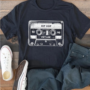 Retro cassettebandje hiphop, png | Vintage jaren 80, jaren 90 muziek digitaal bestand | Grunge afdrukbare clipart voor shirt, poster of decor