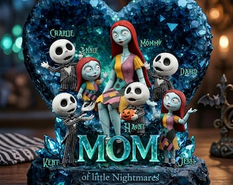 Custom Gothic Family Acrylic Plaque, Nightmare Style Name Sign, Spooky Couple Decor