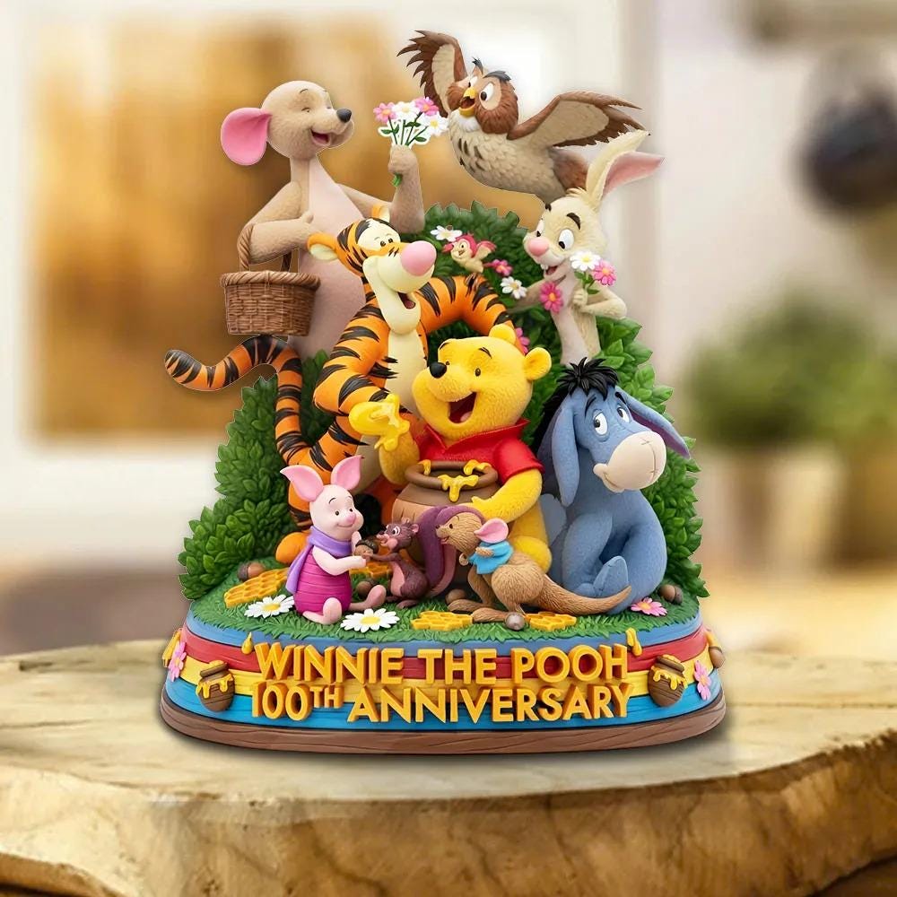 Discover Cute Bear 100th Anniversary Acrylic Desk Plaque, Flat Print