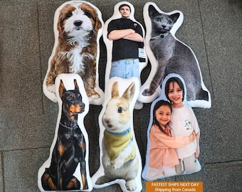 Oreillers double face personnalisés pour animaux de compagnie, oreillers pour animaux de compagnie pour dortoir à l'école, oreillers pour animaux de compagnie pour l'université, oreillers pour animaux de compagnie à partir d'une photo, cadeaux de Noël