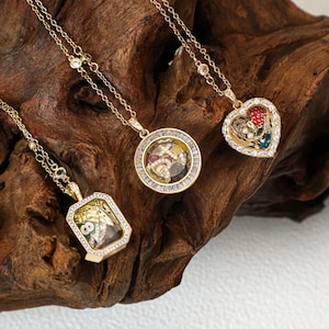 Flytande medaljong i klart glas, DIY-tillbehör, minnesask för guldfärgat vintage-medaljonghalsband, mors dag-present, minnespresent, alla hjärtans dag-present
