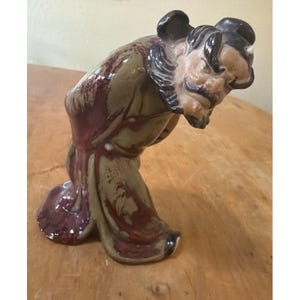 Figura antigua de cerámica china Shiwan Zhong Kui Demon Queller de 6 pulgadas (legendaria)