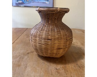 Fishing Basket Thailand Great Condition Handmade 8in Tall