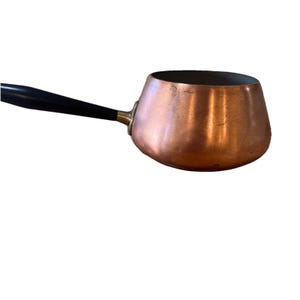 Vintage massiv koppargryta/fondue tillverkad i Japan i trä och mässingshandtag