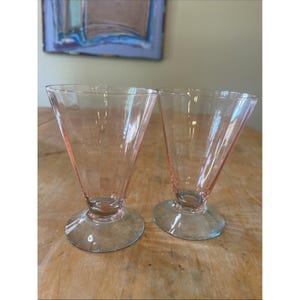 Vintage Morgantown Fondale Pink And Blue Parfait Glasses Rare 5.25” Tall