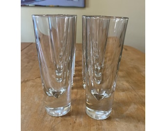 Carlo Moretti Italian Glasses Bullet Design Clear Highball Barware