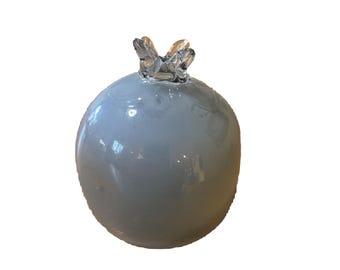 Blue Pomegranate Hand Blown Eighteen Karat Glass Art Object