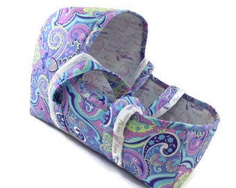 NEW SweetHeart Doll Basket Bassinet Modern Little Mommy Swaddle Blanket Diaper Bag Wipes Baby Alive Size & American Girl Bitty Babies Size