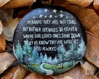 Hand-Painted Memorial River Stone: Remembrance Garden Decor