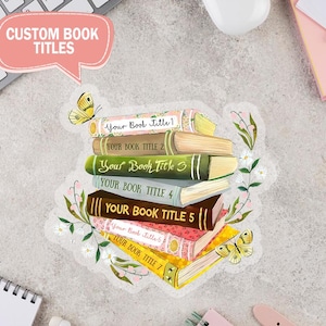 Custom Book Title Sticker, Floral Book Sticker, Book Lover Gift, Booktok Sticker, Book Wildflowers Decal