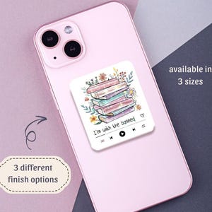 I&#39;m With The Banned Hologram Phone Grip, Custom Phone Grip, Floral Kindle Grip, Book Lover Gift, Kindle Accessory