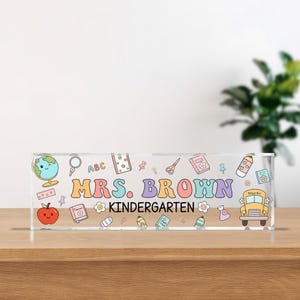 Groovy Teacher Desk Name Plate, Custom Teacher Name Plaque, Back to School Gift, Teacher Appreciation Gifts