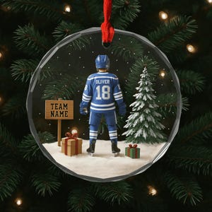 Personalisierte Eishockey Ornamente, Hockeyspieler Geschenk