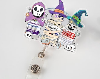 Halloween-Anästhesiologie-Abzeichen-Rolle, lustiges Anästhesie-Geschenk, CRNA-Abzeichen-Rolle, Geschenk-ICU-Krankenschwester