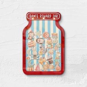 Circus Theme Reward Jar For Kids, Teacher Classroom Reward Jar, Teacher Personalized Jar, Back to School Gift