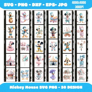 Mickey Mouse SVG PNG Bundle, Classic Mouse Cut Files for Cricut, Mickey Ears Clipart, Digital Download, Disney Mouse Vector