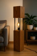 Rustic Wood Beam Floor Lamp