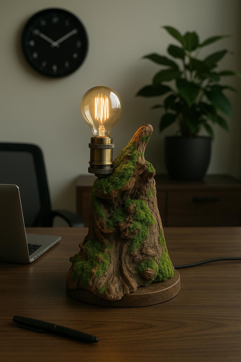 Custom Driftwood Root Lamp – Rustic Natural Wood Lamp 30 Cm – Vintage ...