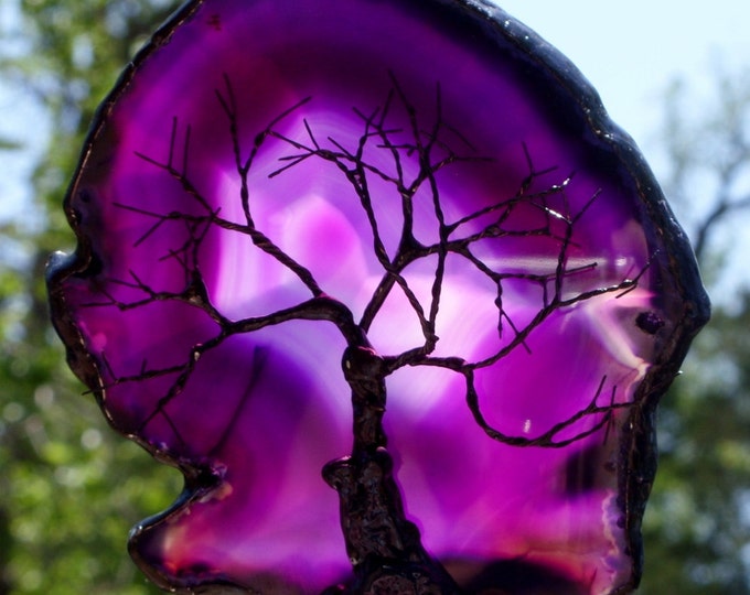 Black Wire Tree of Life Metal Wall Art Sculpture on A Purple Etsy