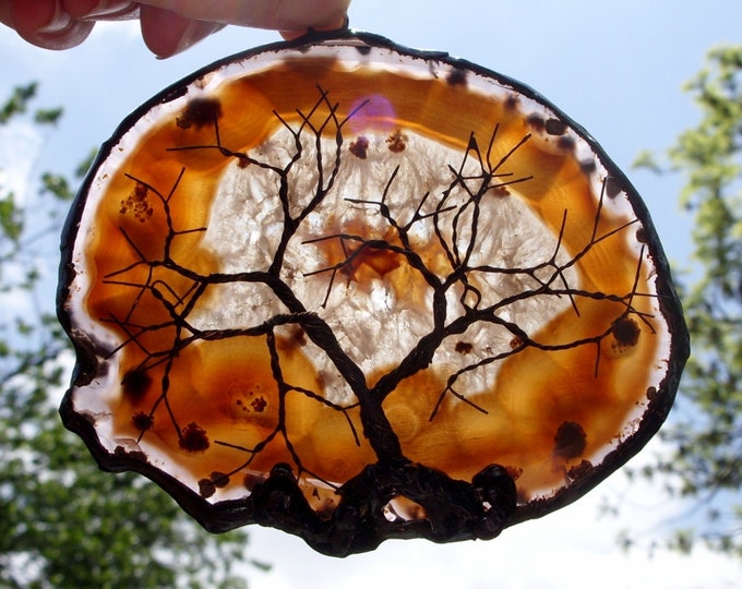 Black Wire Tree of Life Metal Wall Art Sculpture on A Orange Etsy