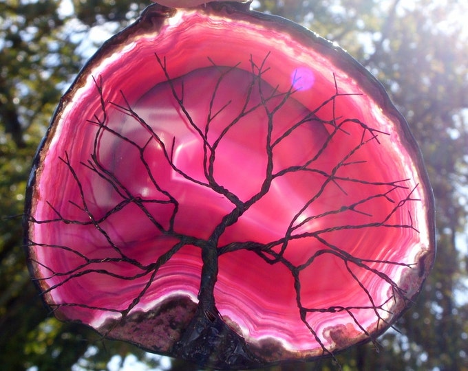 Black Wire Tree of Life Metal Wall Art Sculpture on A Pink and Etsy