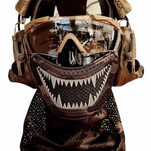 Custom Airsoft [MK6 RABID 3D TEETH] Breathable Mesh Snood Face Mask [Shop on time away until 25th of August] [Pre-Order Accepted]