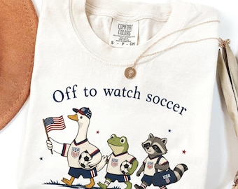 Off To Watch Soccer Shirt, Funny Goose Racoon  Graphic Tee, Sarcastic Sports Fan Apparel, Aesthetic Game Day Gift, Soccer Mom Tee