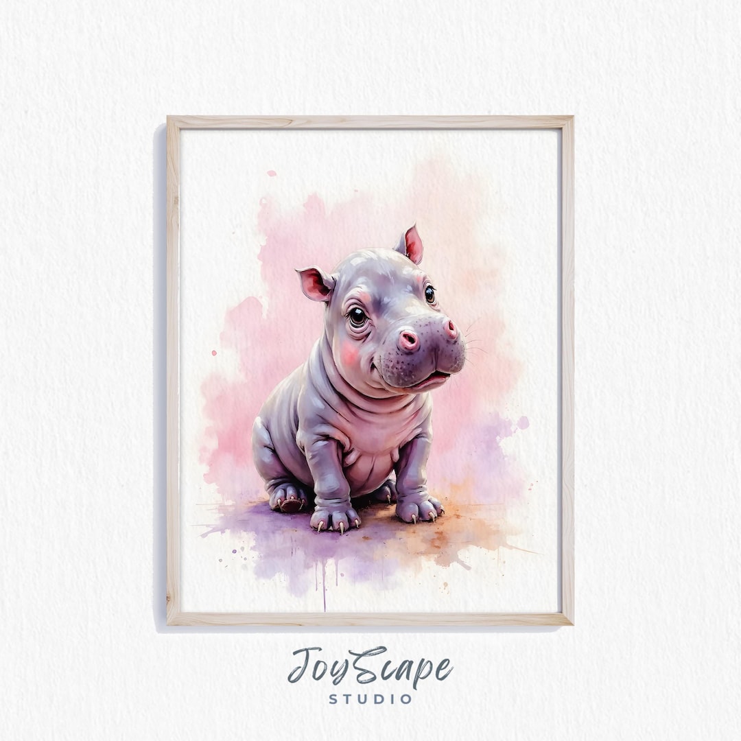 『激安!』【新作F6】 ミニカバの赤ちゃん油絵 金泰鮮画 動物 il_1080xN.7128942239_b14p.jpg