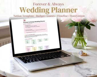 Ultimate Notion Wedding Planner Template | Budget Tracker, Guest List + Seating Chart, Day-of Timeline & Honeymoon