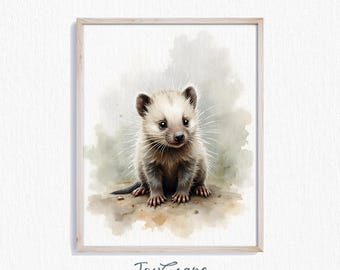 Baby Stachelschwein Welpe druckbare Wandkunst - niedliches Tier Kinderzimmer Dekor, Waldtier Druck für Kinderzimmer, rustikale Wildtier Illustration 431