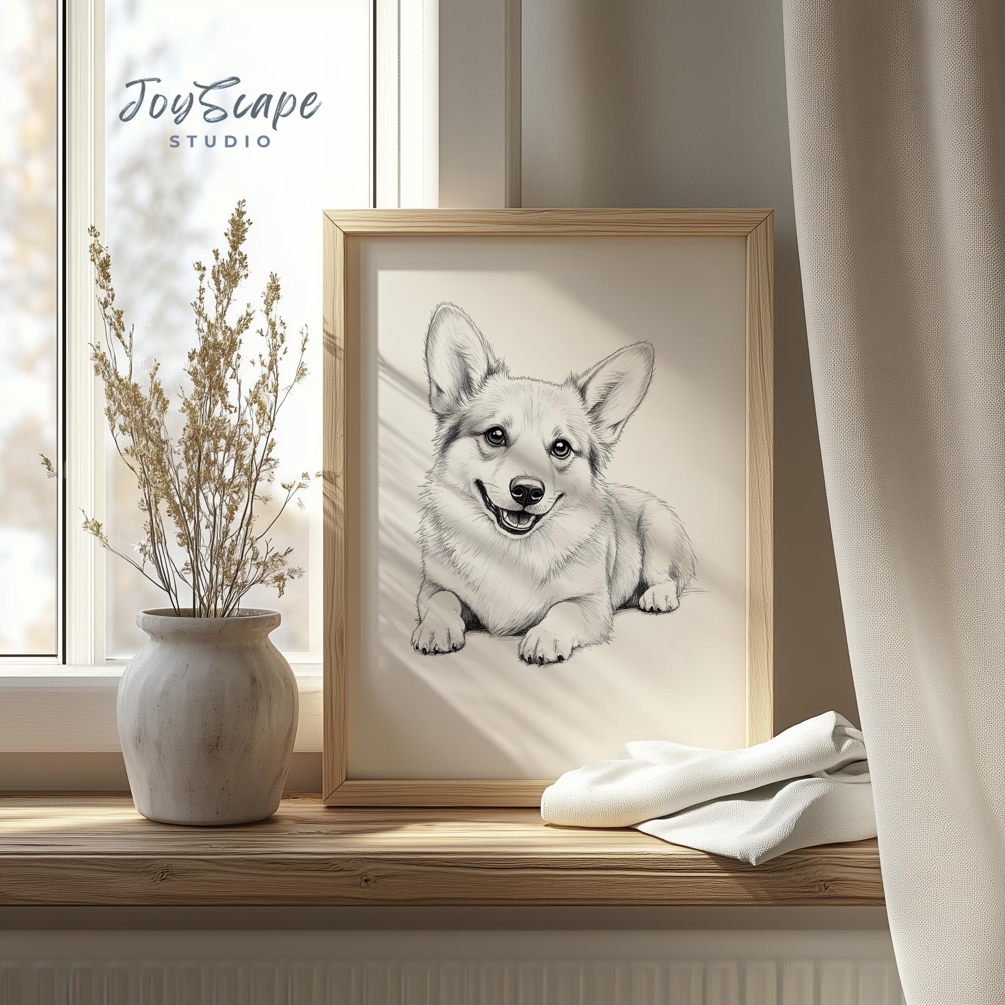 ペンブローク・ウェルシュ・コーギーのアートプリント - かわいい子犬