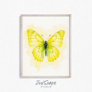 Cloudless Sulphur Butterfly Printable - Yellow Butterfly Wall Art, Nature Inspired Decor, Spring Summer Digital Print, Nursery Art 340
