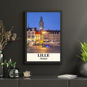 Lille Wall Art, France City Poster, Printable Travel Print, French Architecture Decor, Digital Download