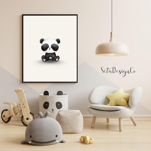 Cute Panda Poster – Nursery Wall Art, Digital Download for Kids Room Decor