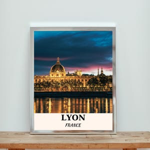 Lyon Printable Wall Art, France City Poster, Digital Travel Print, French Skyline Illustration, Instant Download Decor