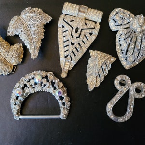 Vintage Rhinestone Dress Clips Mixed Lot