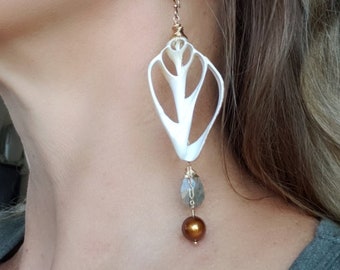 Mismatched Large Shell Statement Earrings • Custom Handmade Summer Hawaii Jewelry • Gift for Beach Lovers Boho Chic
