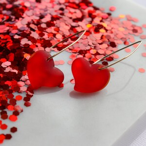 Radiant Red Heart Earrings: A Perfect Gift for Best Friends, Girlfriends, and Wives