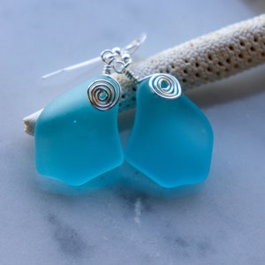Pastel Aqua Blue Sea Glass Earrings, Seaglass Earrings, Sea Glass Jewelry Beach Glass, Earrings Beach Jewelry Seaglass Jewelry Ocean Jewelry