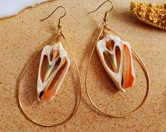 Hawaiian Jewelry, Mermaid Earrings Shell Jewelry Summer Earrings Shell Earrings Beach Jewelry Hawaii Jewelry Boho Jewelry Sea Shell Earrings